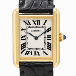 Cartier Tank Solo Small Size W1018755 18K YG White Dial Watch